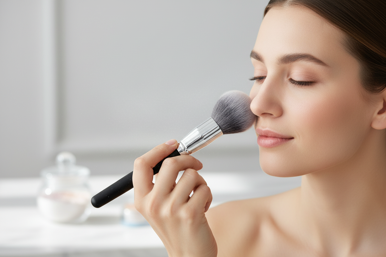 C518 Pro Lush Powder Brush In Use