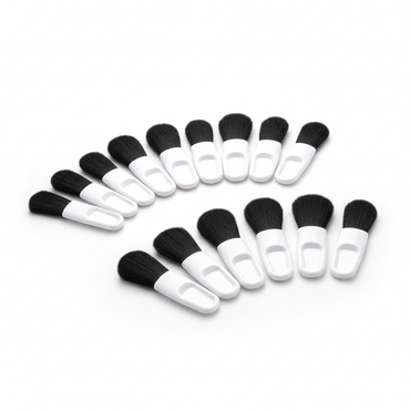 Crown disposable mini blush brushes arranged on clean surface