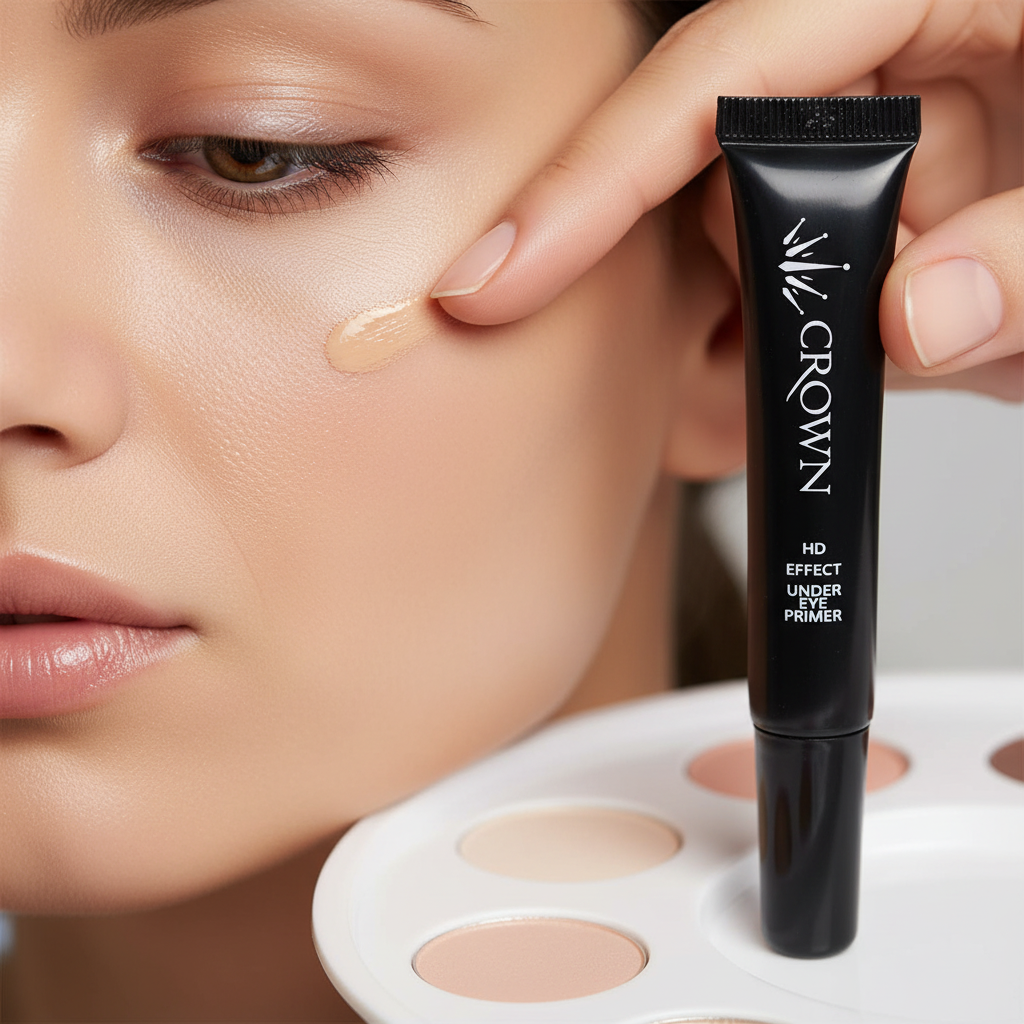 HD Effect Under Eye Primer FP02 being applied under eye area showing hydrating velvety texture