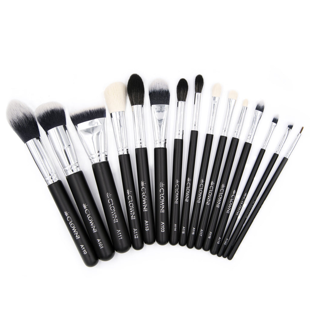 15 PC Pro Brush Set w/ Book Case 901B - Crown